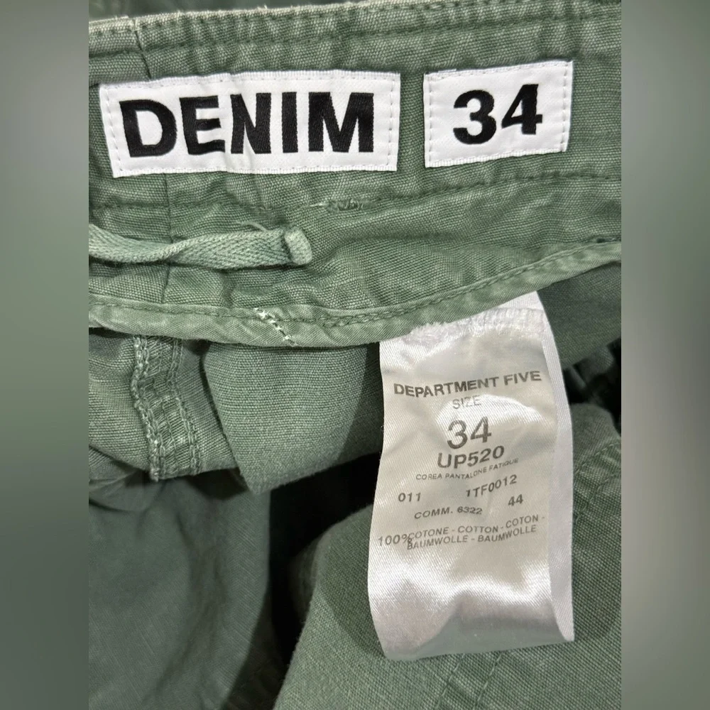 DEPARTMENT FIVE Relaxed Olive Cargo Pants for Men - Classic Utility Style